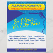 Druck Power Waschen Flyer Vollbild-Vorlage (Hinten)