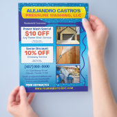 Druck Power Waschen Flyer Vollbild-Vorlage (Hand)