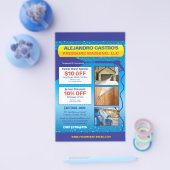 Druck Power Waschen Halbseiten Flyer Vorlage (Einzeln)