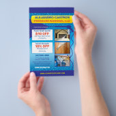 Druck Power Waschen Halbseiten Flyer Vorlage (Handgriff)