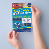 Druck Power Waschen Halbseiten Flyer Vorlage (Handgriff)