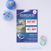 Druck Power Waschen Halbseitenvorlage Flyer (Einzeln)