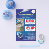 Druck Power Waschen Halbseitenvorlage Flyer (Einzeln)