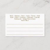 Druck Power Waschen und Reinigen individuell anpas Visitenkarte (Rückseite)