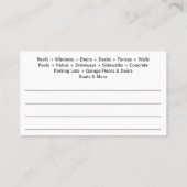 Druck Power Waschen und Reinigen individuell anpas Visitenkarte (Rückseite)