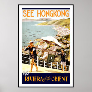 Druck Retro Vintage Bild Reise Hongkong Poster