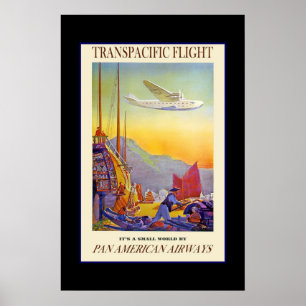 Druck Retro Vintage Bild Reise Pan American Poster