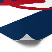 Druck Rot, Marine und Weiß des Nautic Anchor Poster (Ecke)