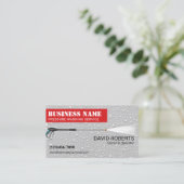 Druck - Rotes Etikett - Berufliche Reinigung Visitenkarte (Stehend Vorderseite)