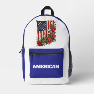 Druck-Schneid-Näh-Tasche-Amerikanische Flagge Ruck Bedruckter Rucksack