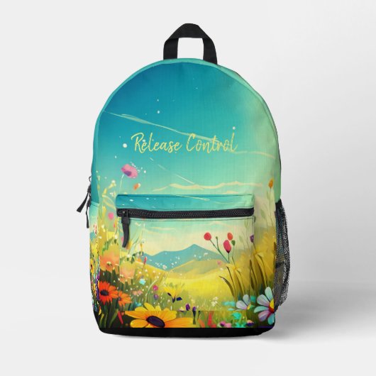 Druck Schneiden Nähtasche mit farbiger Wiese Bedruckter Rucksack (Vorderseite)