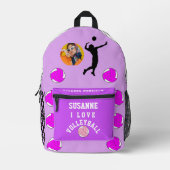 Druck Schneiden Nähtasche, PACKBACK ROSE FUCHSIA Bedruckter Rucksack (Vorderseite)