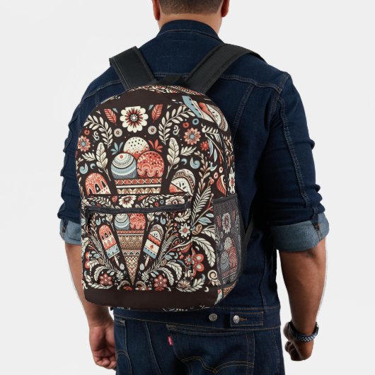 Druck Schneiden Rucksack mit Folk Art Design für N (Insitu (Modell))