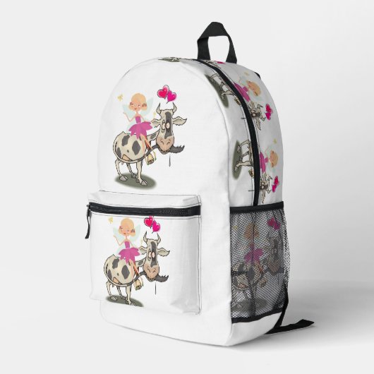 Druck Schnitt Nähbeutel Blumenflocken Kuh Bedruckter Rucksack (Rückseitige Ecke Rechts)