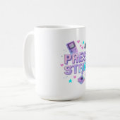 Drück Start Y2K Retro-Gaming-Arcade Chrome 90er Sp Kaffeetasse (Vorderseite Links)