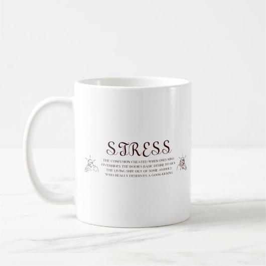 Druck-Tassen-lustige Druck-Definitions-stressiger Kaffeetasse (Links)