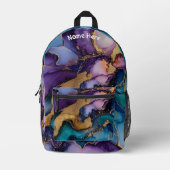Druck über den ganzen personalisierten Namen Purpu Bedruckter Rucksack (Vorderseite)