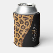 Druck und Glitzer von Pelztierblättern Dosenkühler (Kanne Rückseite)