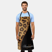 Druck und Glitzer von Pelztierblättern Schürze (Getragen)