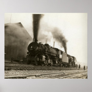Druck Vintage Zug Alle Aboard Poster