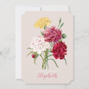 Druck von alten Nelkenblumen  Einladung
