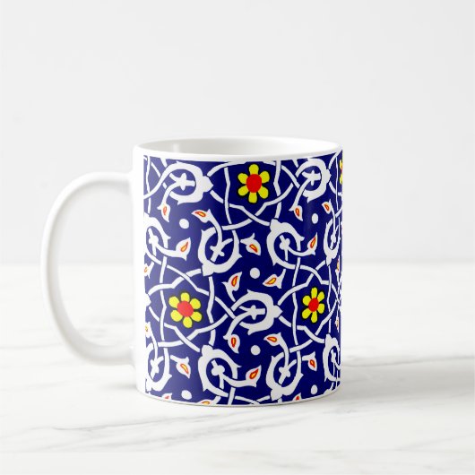 Druck von Blume und Knoten Kaffeetasse (Links)