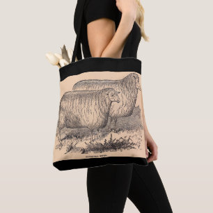 Druck von Cotswold-Mutterschafen aus dem 19. Jahrh Tasche