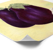 Druck von Eggpflanze und Knoblauch Poster (Ecke)