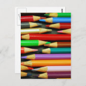 Druck von farbigen Bleistiften Postkarte (Vorne/Hinten)