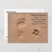 Druck von Haustieren und Besitzern im Sand Postkarte (Vorne/Hinten)