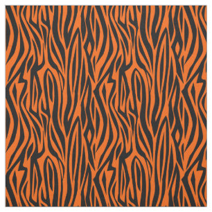 Druck von Tierfell Tiger Streifen wild orange Stoff