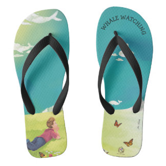 DRUCK VON WALEN WÄHLEN Erwachsene Flip Flops Badesandalen