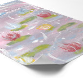 Druck von Wasserlilien, Werteplakat (Matte) Poster (Ecke)