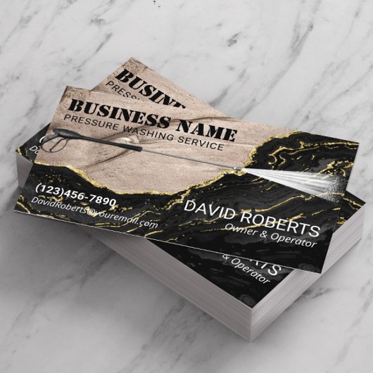 Druck Waschen Gold Agate Marmorreinigung Visitenkarte