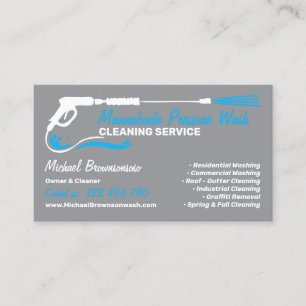 Druck Waschen grauer Power Wash Cleaner CLEANING Visitenkarte