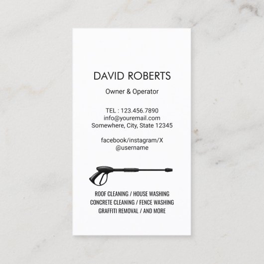 Druck Waschen Minimalistisch blaue Streifen Reinig Visitenkarte (Rückseite)