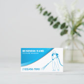 Druck waschen Modernes Blue Power Reinigung Visitenkarte (Stehend Vorderseite)