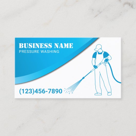 Druck waschen Modernes Blue Power Reinigung Visitenkarte (Vorderseite)