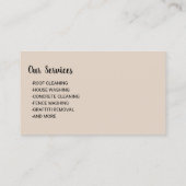 Druck Waschen Power Beruflich reinigen waschen Visitenkarte (Rückseite)