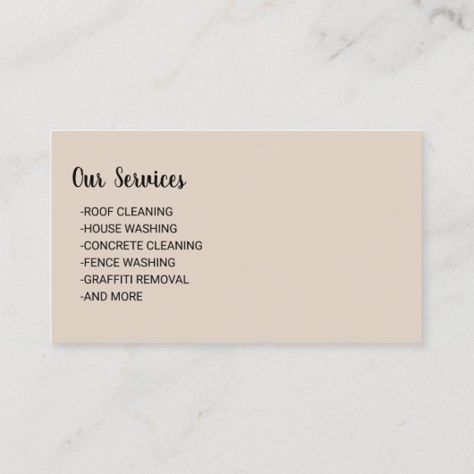 Druck Waschen Power Beruflich reinigen waschen Visitenkarte (Rückseite)