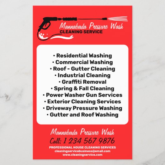 Druck Waschen Power Beruflich rot waschen Flyer (Vorne)