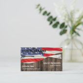 Druck Waschen Power Reinigung Patriotisches Holz Visitenkarte (Stehend Vorderseite)