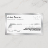 Druck Waschen Power Waschen Reinigung Silber Visitenkarte (Rückseite)