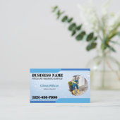 Druck Waschen Power Wash Blue Water Tropfen Visitenkarte (Stehend Vorderseite)