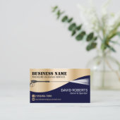 Druck Waschen Power Wash Navy & Gold Reinigung Visitenkarte (Stehend Vorderseite)
