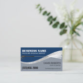 Druck Waschen Power Wash Navy & Silver Reinigung Visitenkarte (Stehend Vorderseite)