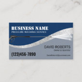 Druck Waschen Power Wash Navy & Silver Reinigung Visitenkarte (Vorderseite)