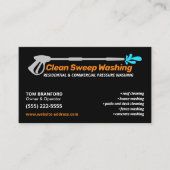Druck Waschen schwarzer Power Wash Reinigung Visitenkarte (Vorderseite)