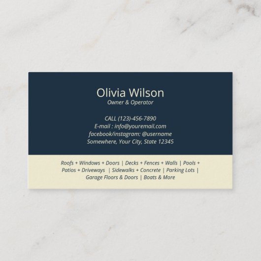 Druck Waschmaschine Power Waschhaus Einfache Reini Visitenkarte (Rückseite)