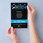 Druck Waschmaschine Power Waschhaus Reinigung schw Flyer (Handgriff)